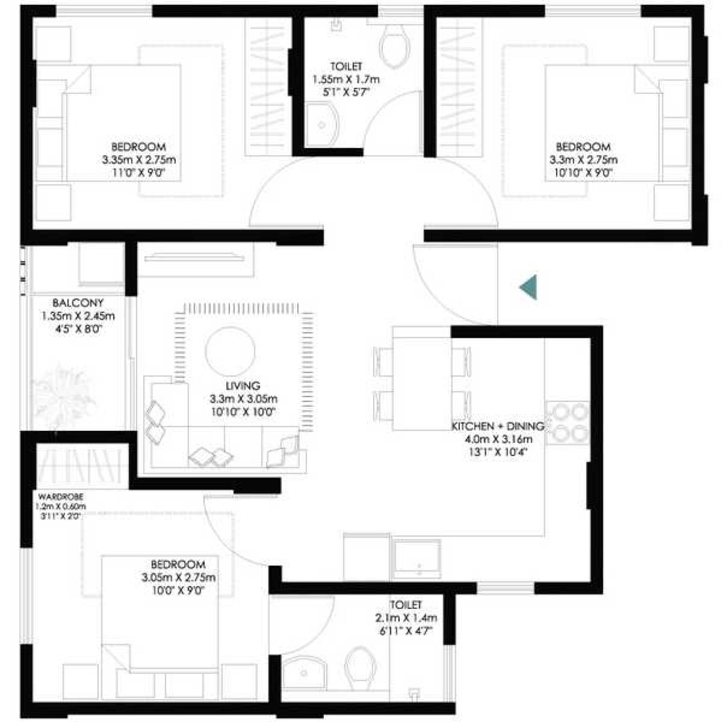 modern soul tree serinity apartment 3 bhk 917sqft 20212814122811