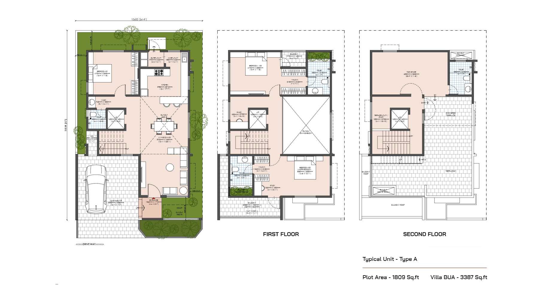 4 BHK 3387 Sq. Ft. Villa in Modern Soulace