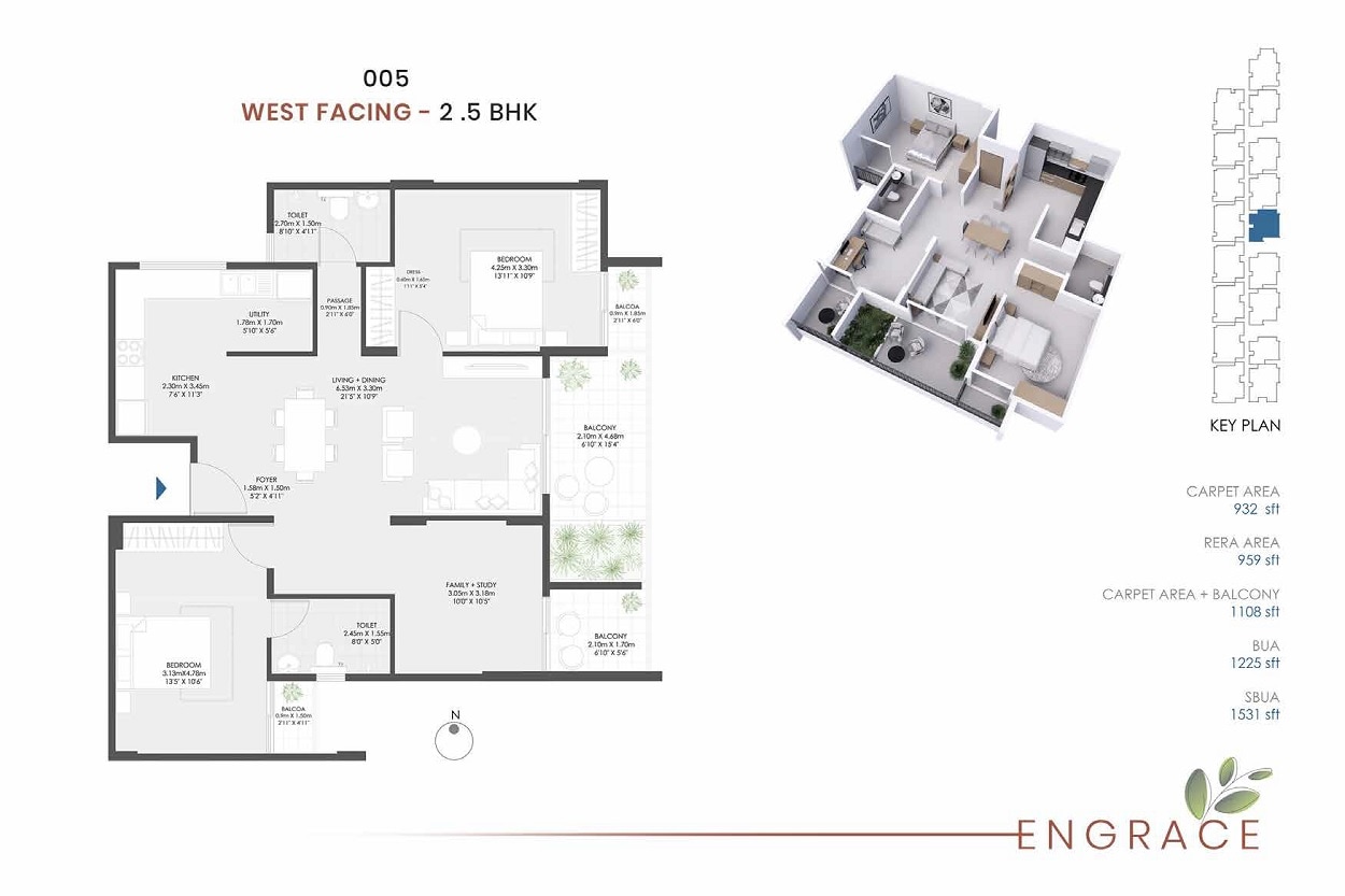 2 BHK 1531 Sq. Ft. Apartment