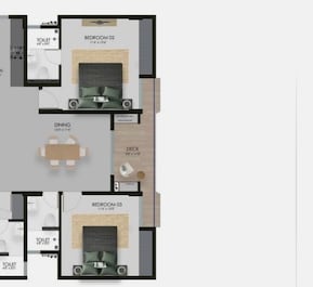 3 BHK 1750 Sq. Ft. Apartment in Modern Windmere