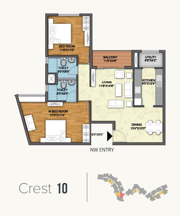 Other, monarch-aqua 2 Bedroom 1261 Sq.Ft. Apartment In Kr Puram Bangalore 8858215
