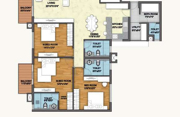 monarch aqua apartment 4bhk sq 2273sqft 1