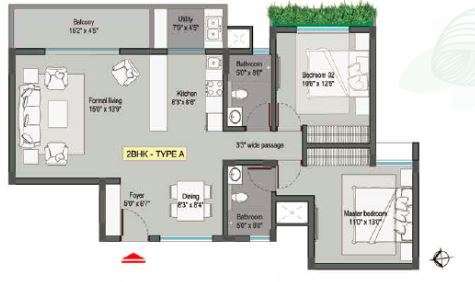 2 BHK 1268 Sq. Ft. Apartment in MPN Green Storeys