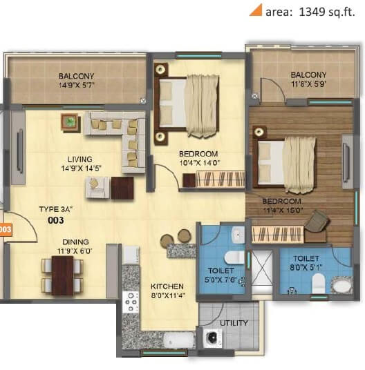 mrkr mera homes apartment 2bhk 1349sqft 1