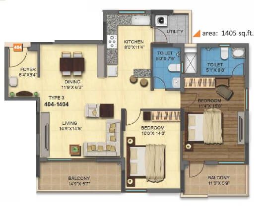 mrkr mera homes apartment 2bhk 1405sqft 1