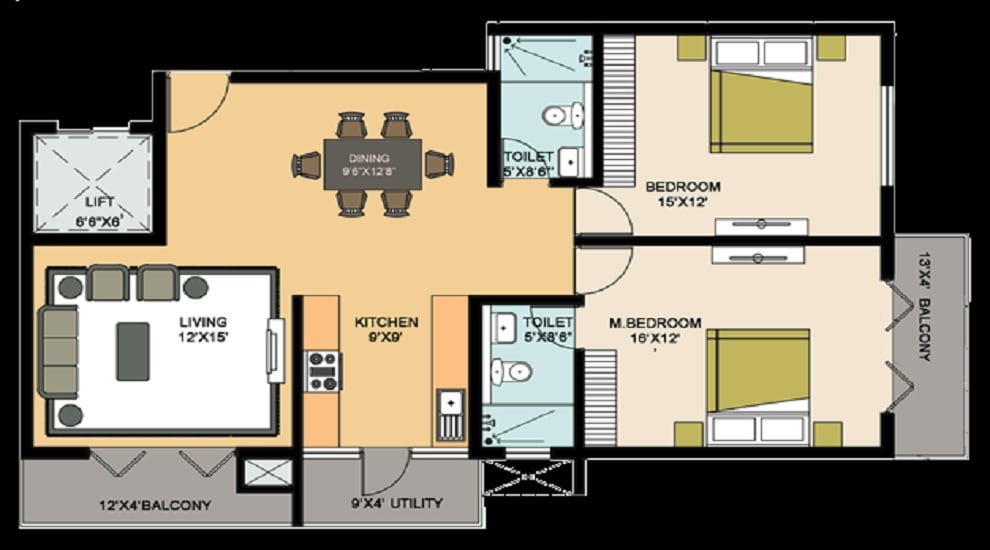 2 BHK 1879 Sq. Ft. Apartment