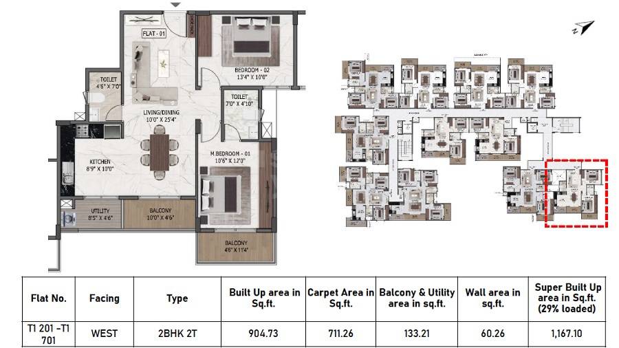 2 BHK 1167 Sq. Ft. Apartment