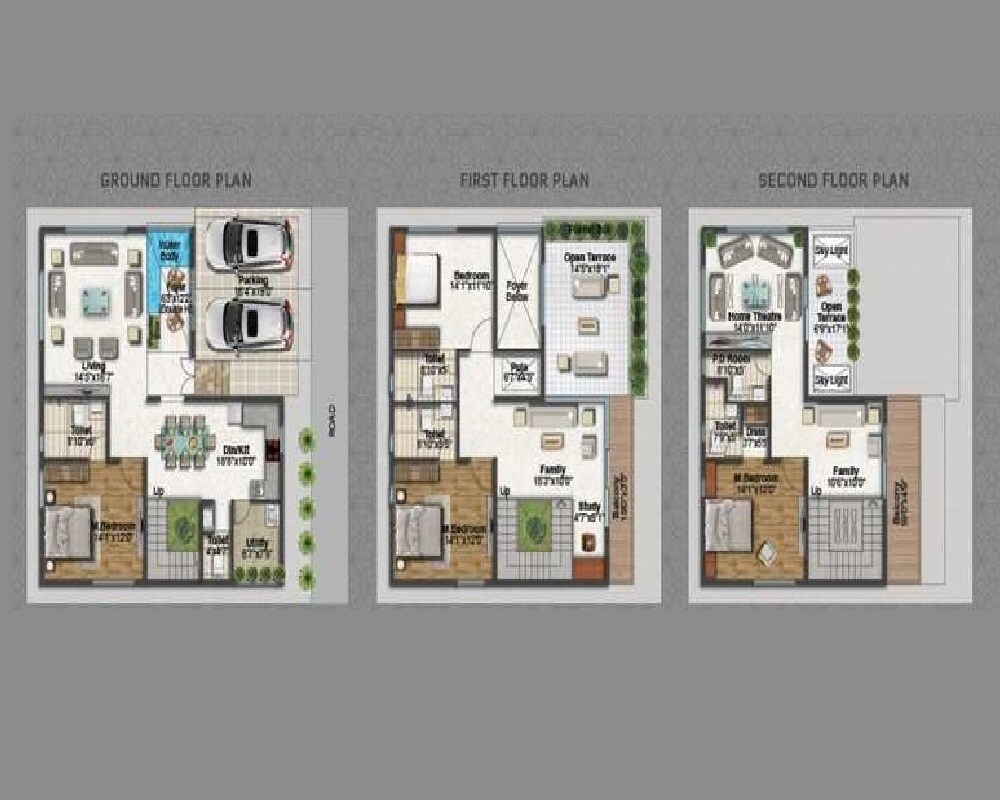 Floor plan of 4 BHK 2352 Sq. Ft. Villa in Myhna Meadows, Bangalore