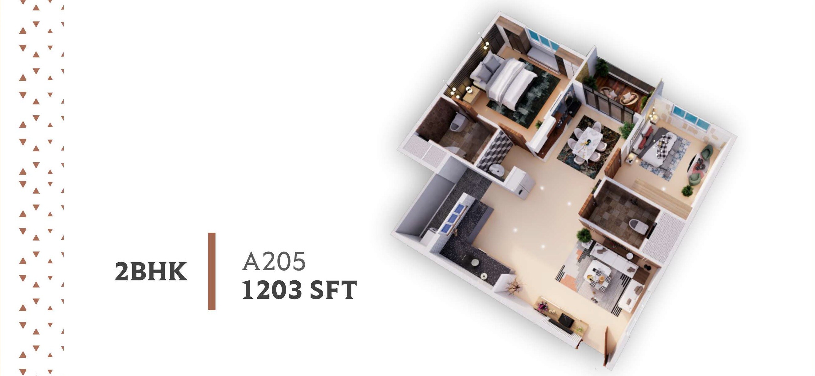2 BHK 1203 Sq. Ft. Apartment
