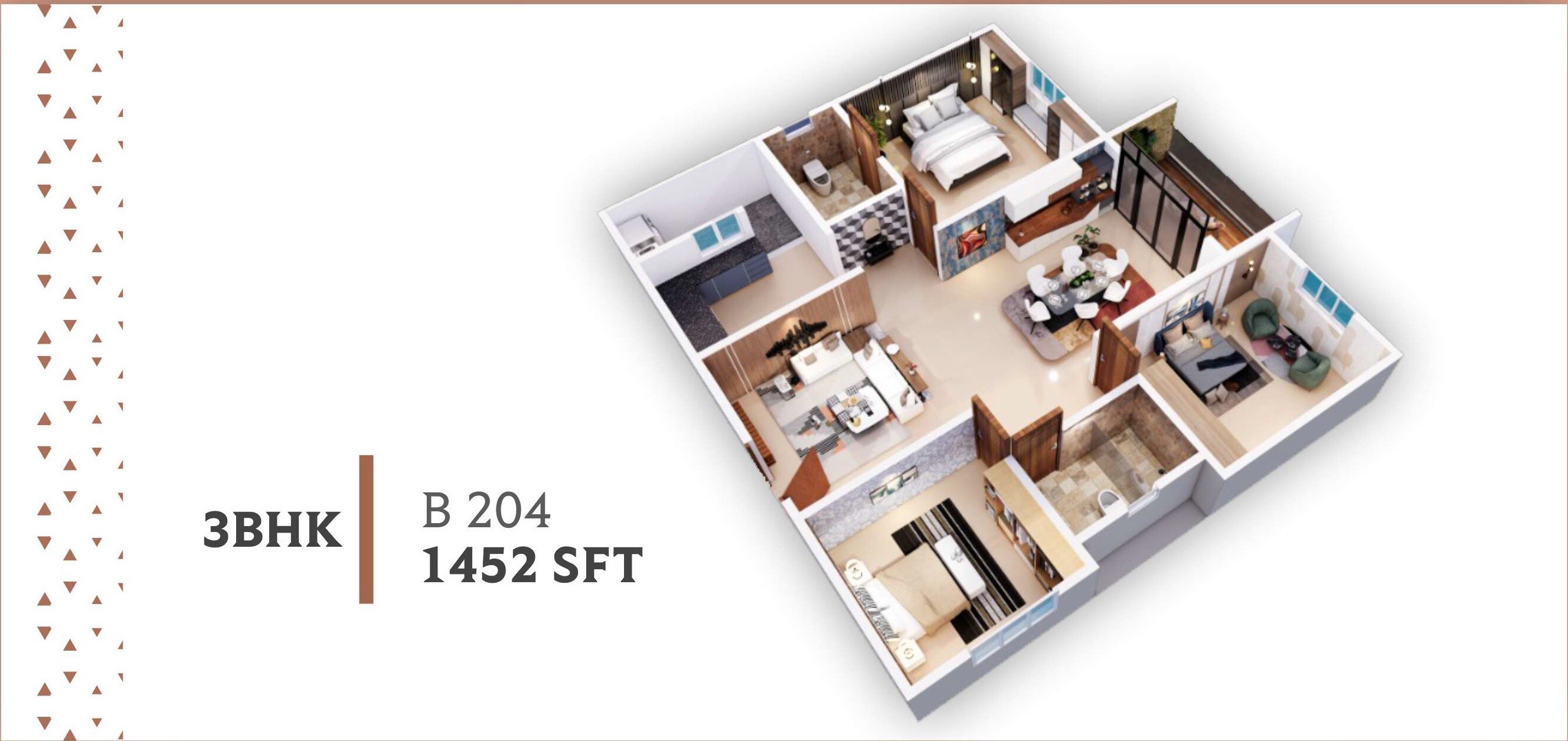 3 BHK 1452 Sq. Ft. Apartment