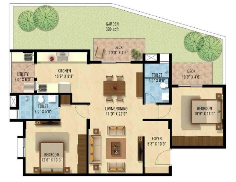 nakshatra upscale celestia apartment 2bhk 1230sqft1