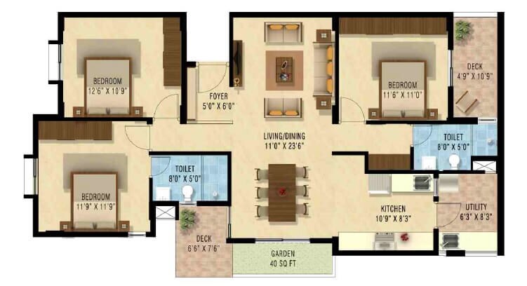 nakshatra upscale celestia apartment 3bhk 1480sqft1