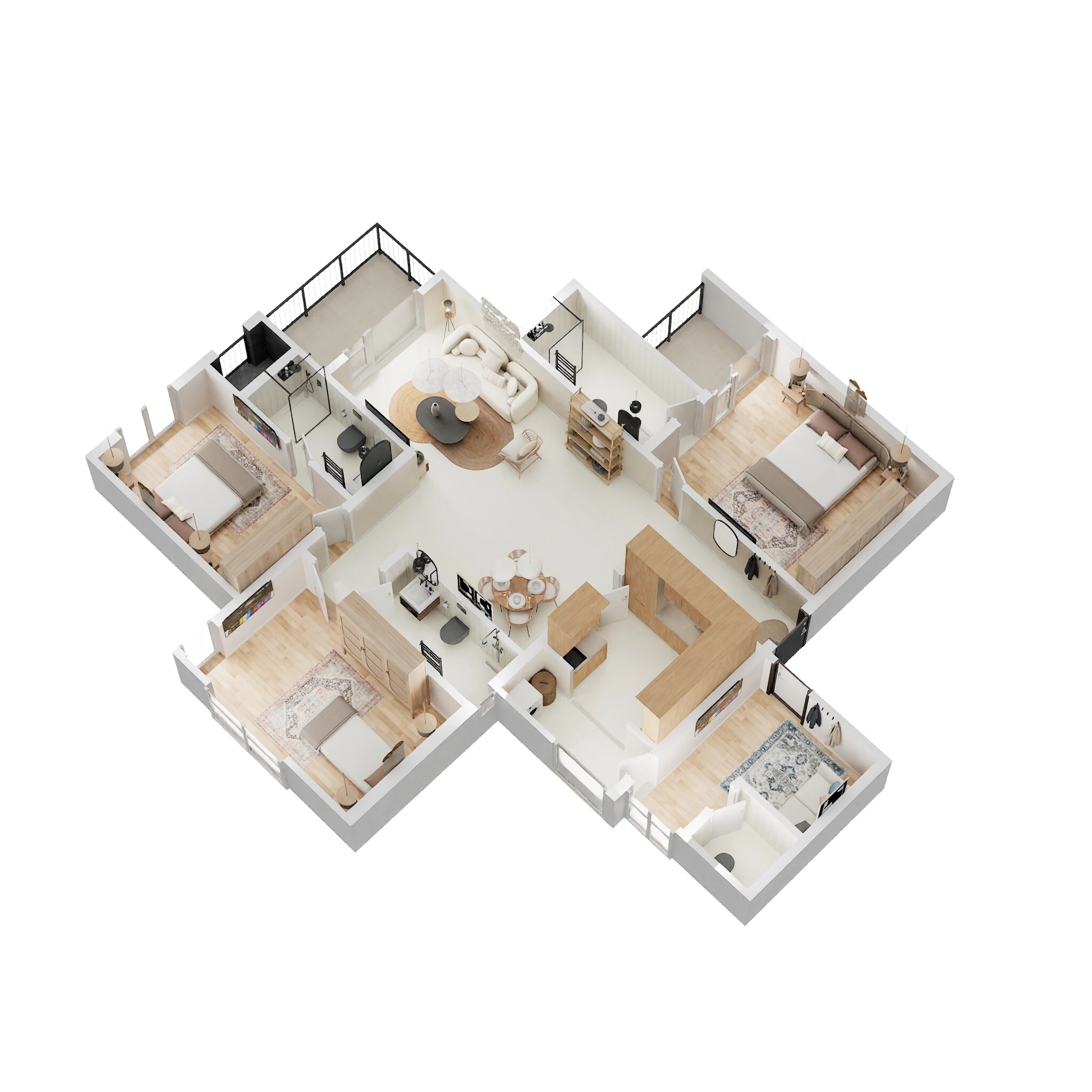 Floor plan of 4 BHK 2512 Sq. Ft. Apartment in Nambiar District 25, Bangalore