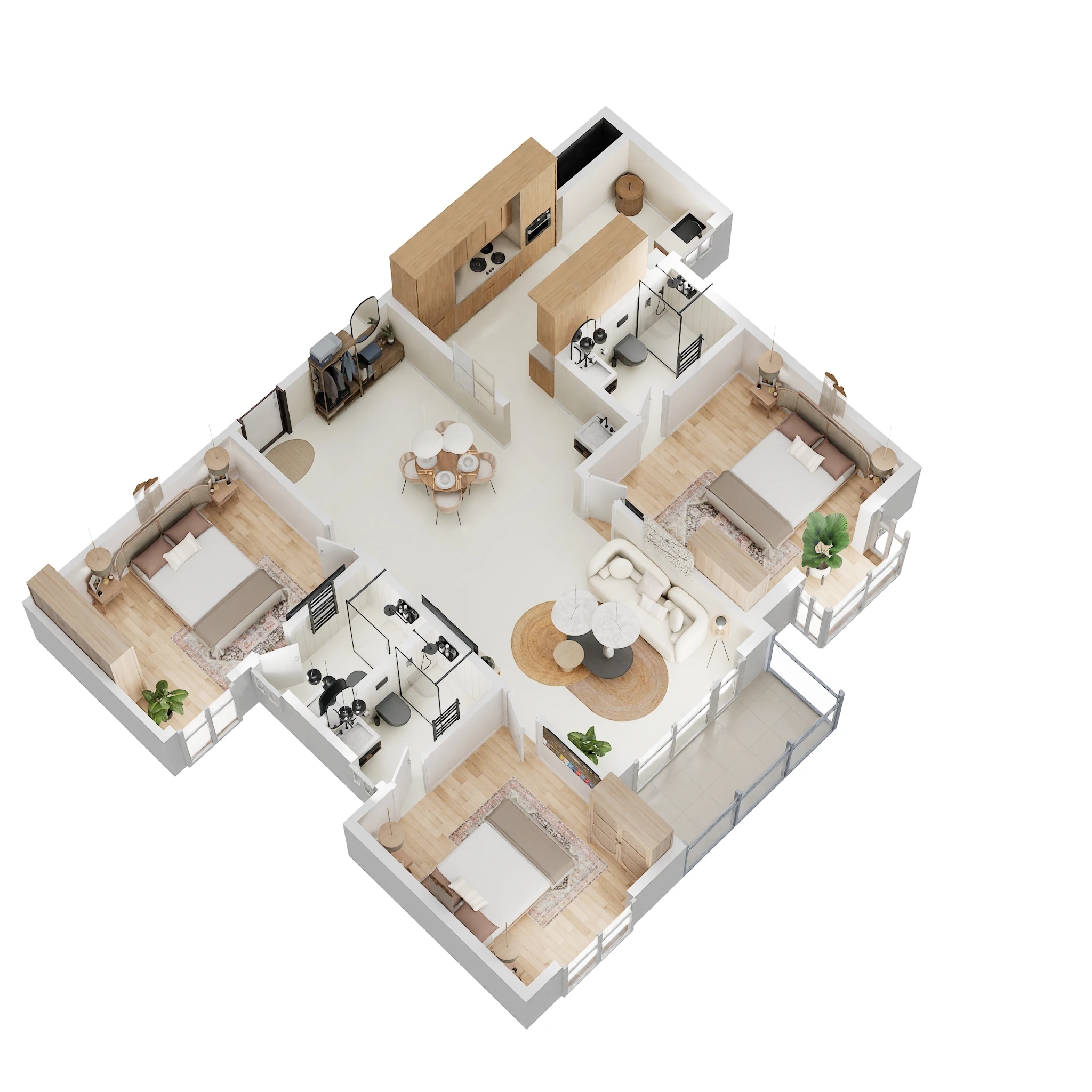 Floor plan of 3 BHK 1479 Sq. Ft. Apartment in Nambiar Millennia, Bangalore