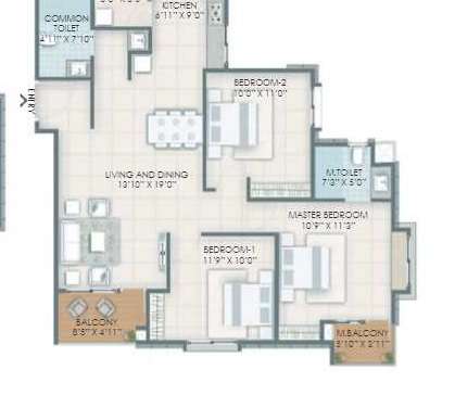 nandi citadel apartment 3 bhk 1285sqft 20234610164647