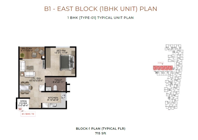 1 BHK 715 Sq. Ft. Apartment in Nandi Meraki