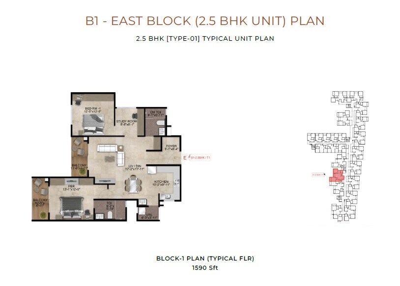 2 BHK 1590 Sq. Ft. Apartment