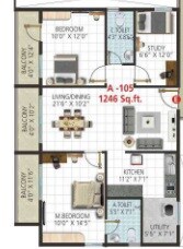 2 BHK 1246 Sq. Ft. Apartment