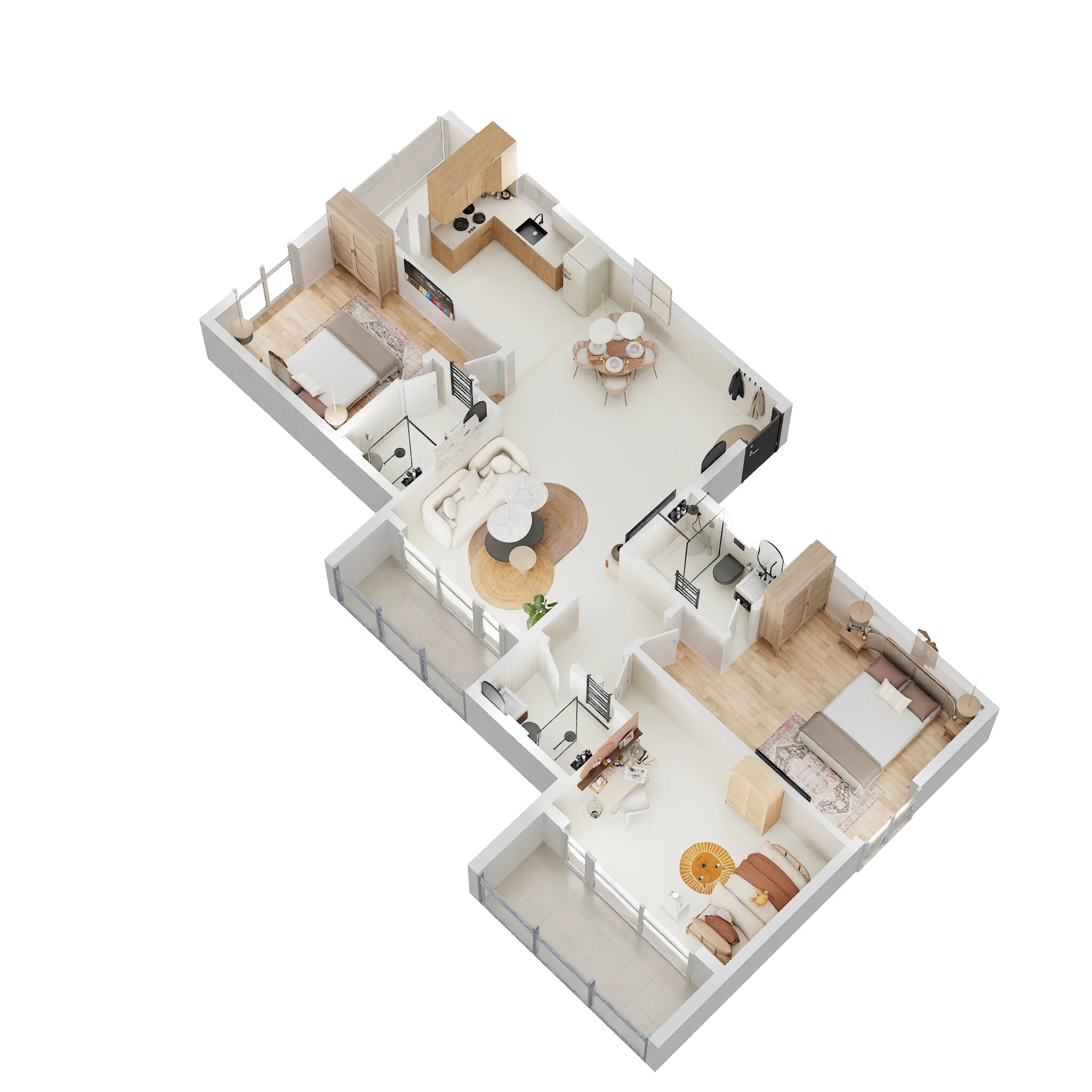Floor plan of 3 BHK 1759 Sq. Ft. Apartment in Navanaami Courtyard Of Life, Bangalore