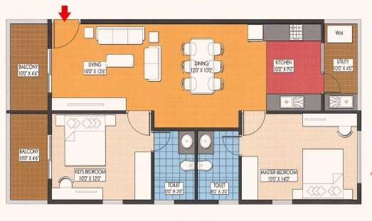 2 BHK 1165 Sq. Ft. Apartment in Navanaami Lavender