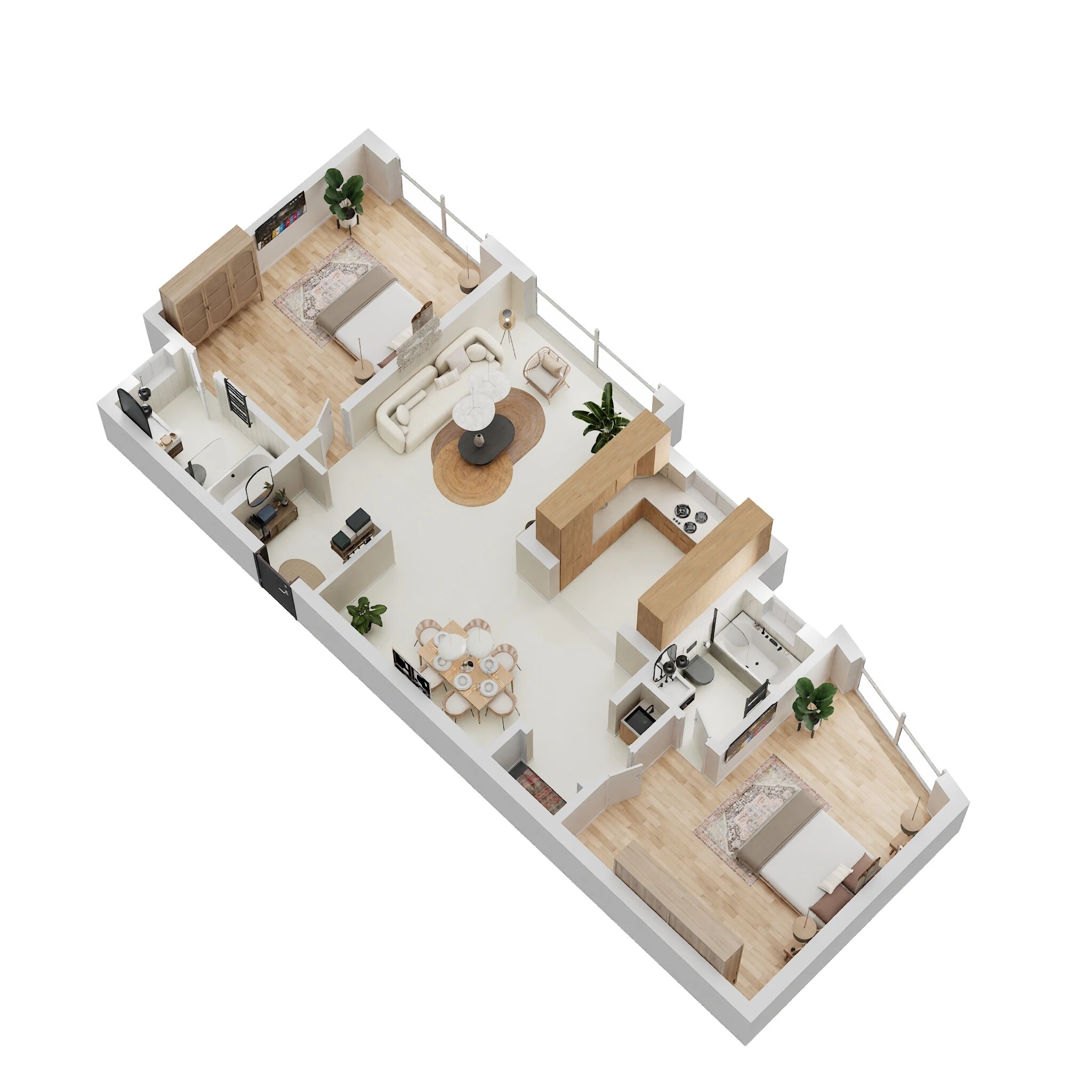 Floor plan of 2 BHK 1567 Sq. Ft. Apartment in Navins Antheia Poetry, Bangalore
