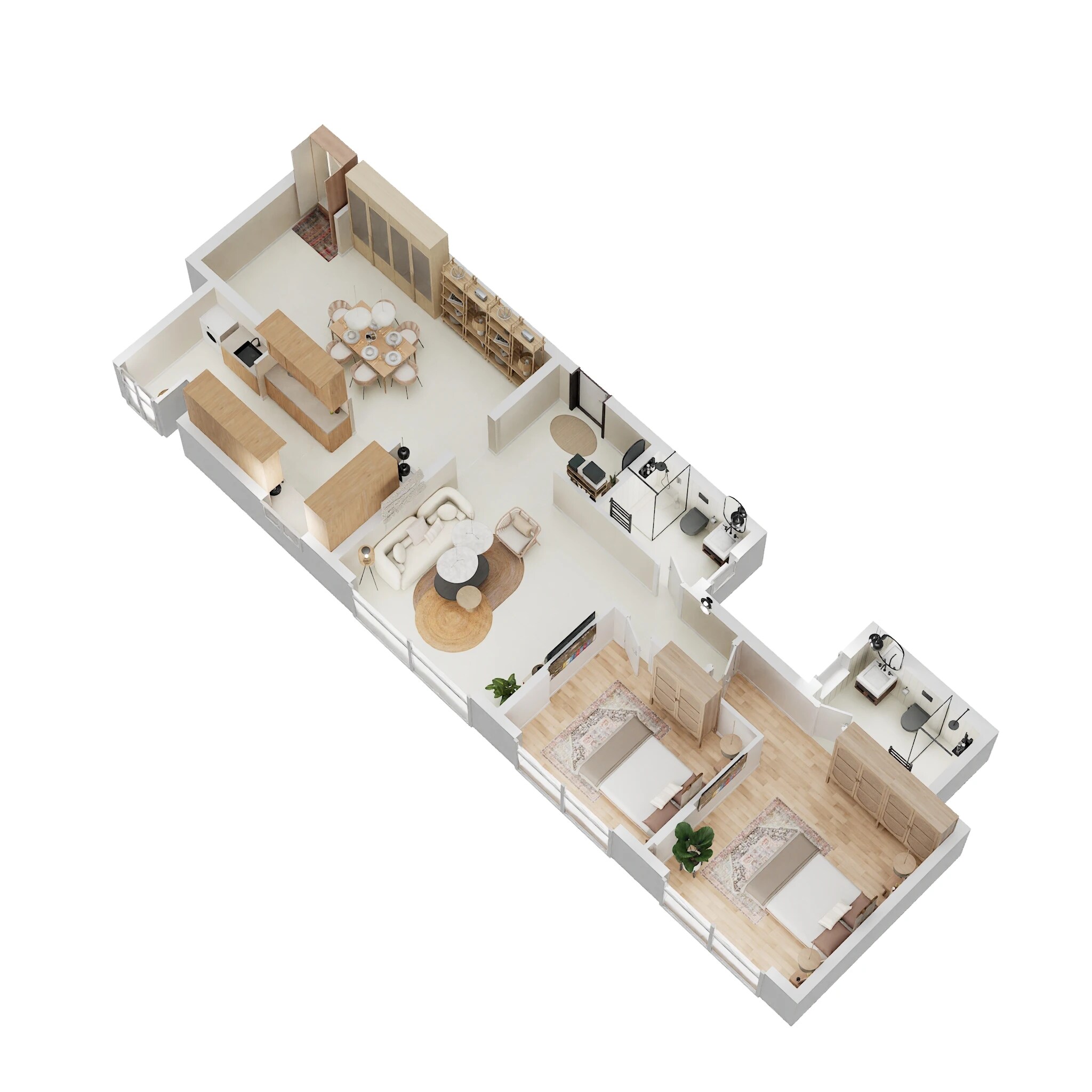 Floor plan of 2 BHK 1581 Sq. Ft. Apartment in Navins Antheia Poetry, Bangalore