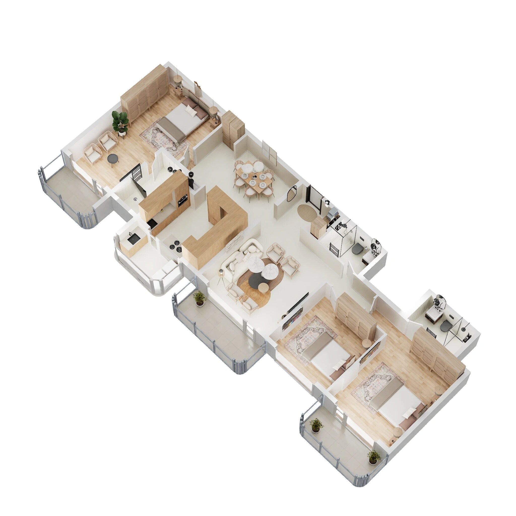 Floor plan of 3 BHK 2467 Sq. Ft. Apartment in Navins Antheia Poetry, Bangalore