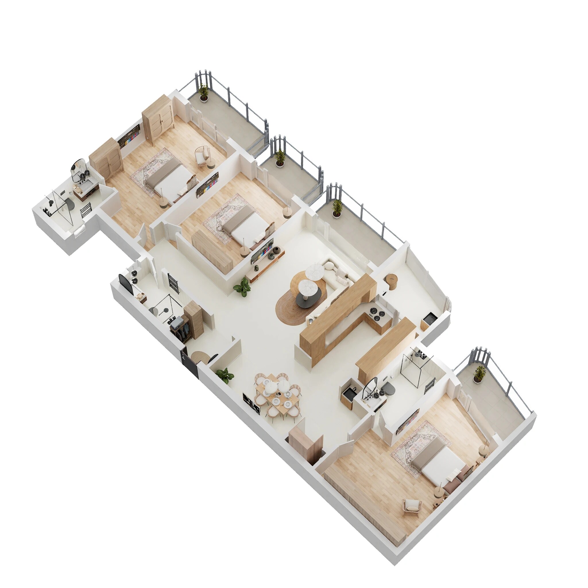 Floor plan of 3 BHK 2628 Sq. Ft. Apartment in Navins Antheia Poetry, Bangalore