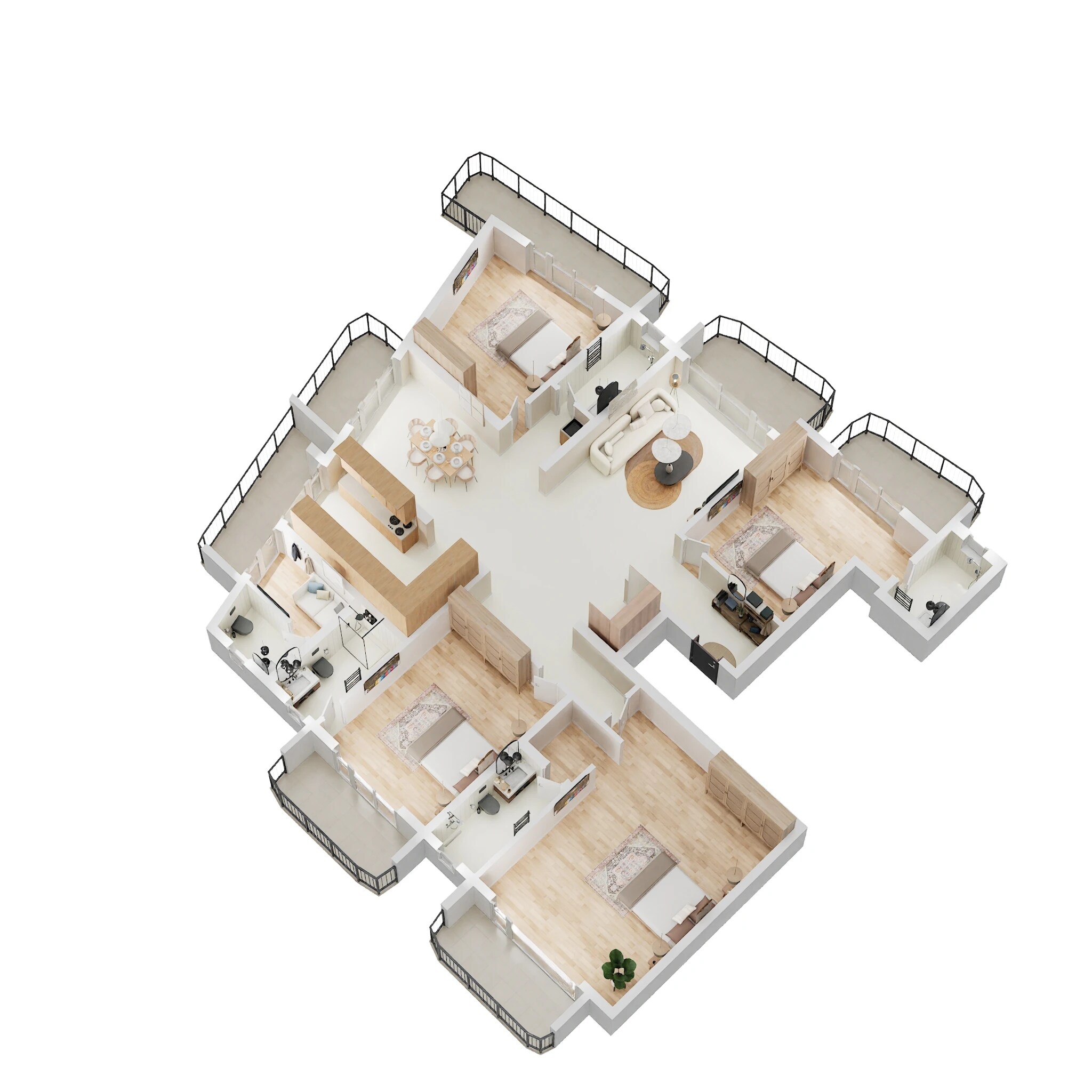 Floor plan of 4 BHK 4115 Sq. Ft. Apartment in Navins Antheia Poetry, Bangalore
