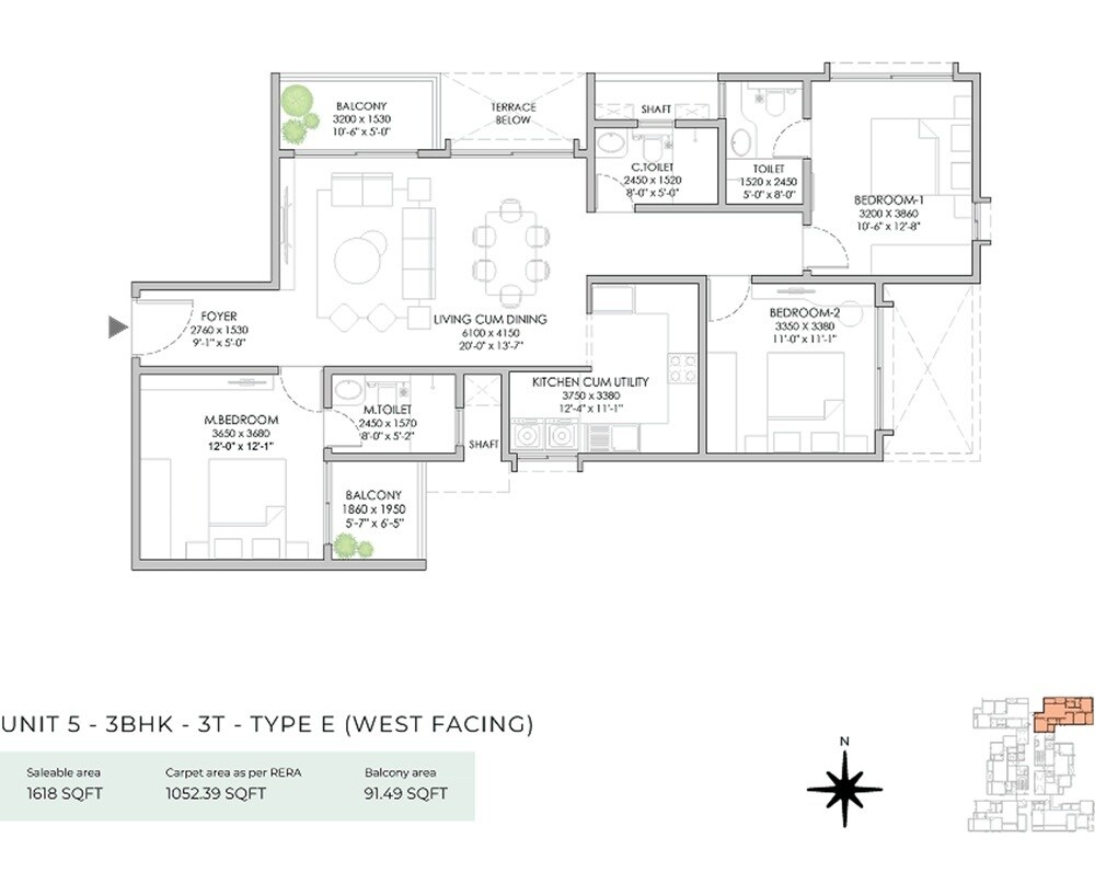 3 BHK 1618 Sq. Ft. Apartment