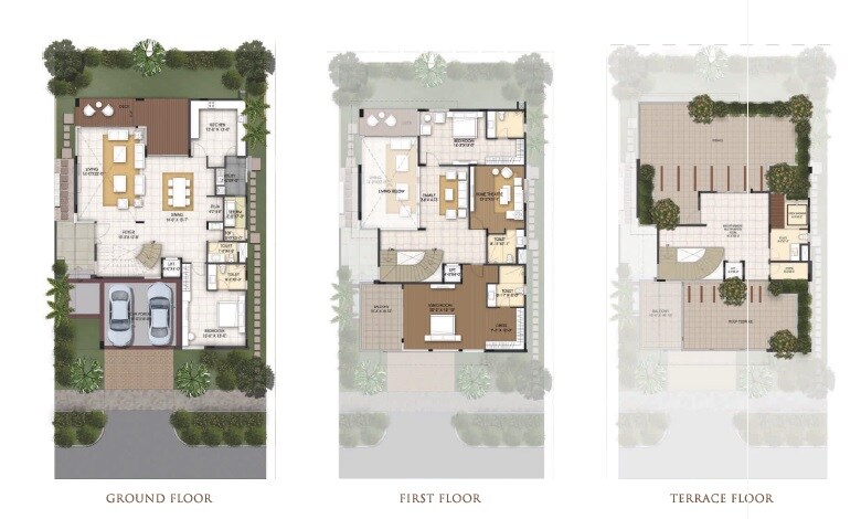 Floor plan of 3 BHK 3693 Sq. Ft. Villa in Ncc Misty woods, Bangalore