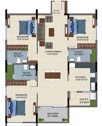 3 BHK Apartment For Resale in NCC Urban Mayfair Yelahanka Bangalore  7821695