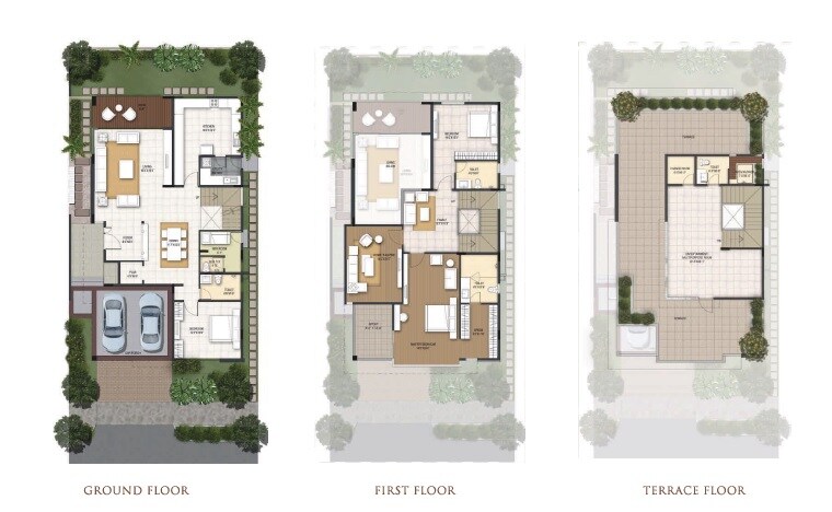 Floor plan of 4 BHK 4584 Sq. Ft. Villa in NCC Urban Misty Woods, Bangalore