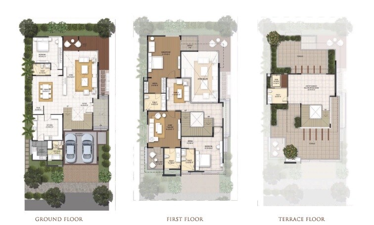 Floor plan of 4 BHK 4683 Sq. Ft. Villa in NCC Urban Misty Woods, Bangalore