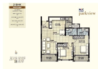 2 BHK Apartment For Resale in NCC Urban Park View Yelahanka New Town Bangalore  7608655