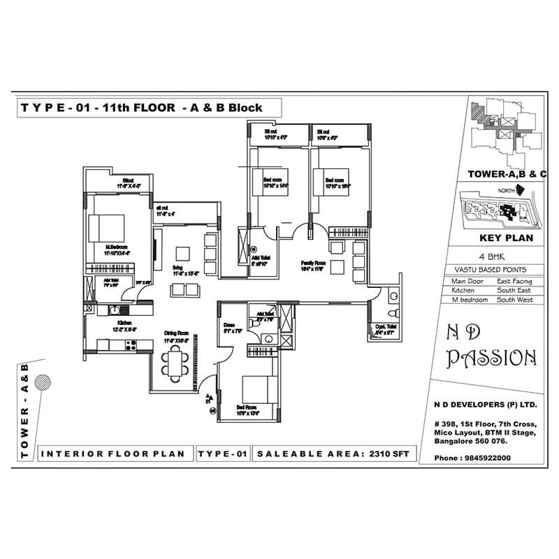4 BHK 2310 Sq. Ft. Apartment