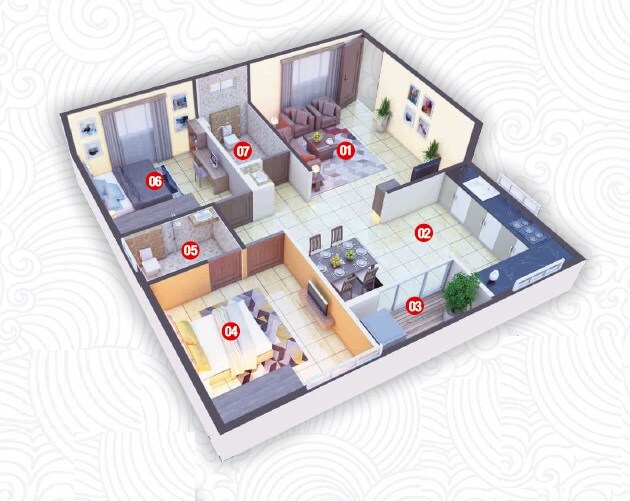 2 BHK 865 Sq. Ft. Apartment