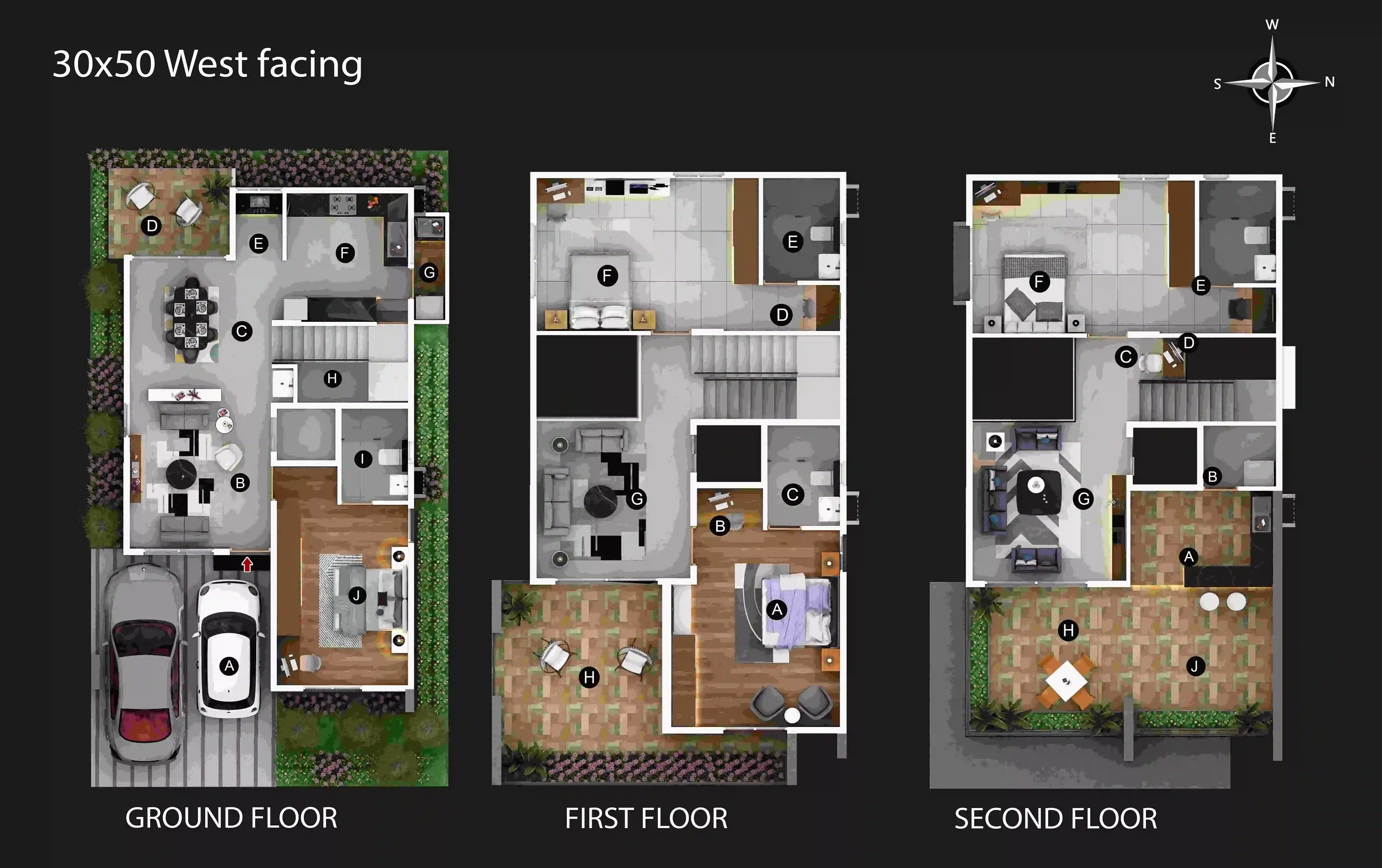 Floor plan of 4 BHK 3160 Sq. Ft. Villa in Nexon Travenza, Bangalore