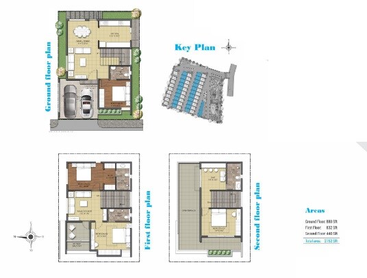 Floor plan of 4 BHK 2152 Sq. Ft. Villa in NG Coco Villas, Bangalore