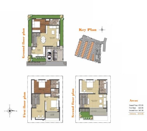 Floor plan of 4 BHK 2315 Sq. Ft. Villa in NG Coco Villas, Bangalore