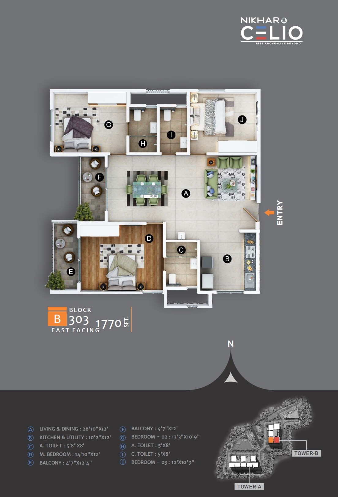 3 BHK 1770 Sq. Ft. Apartment