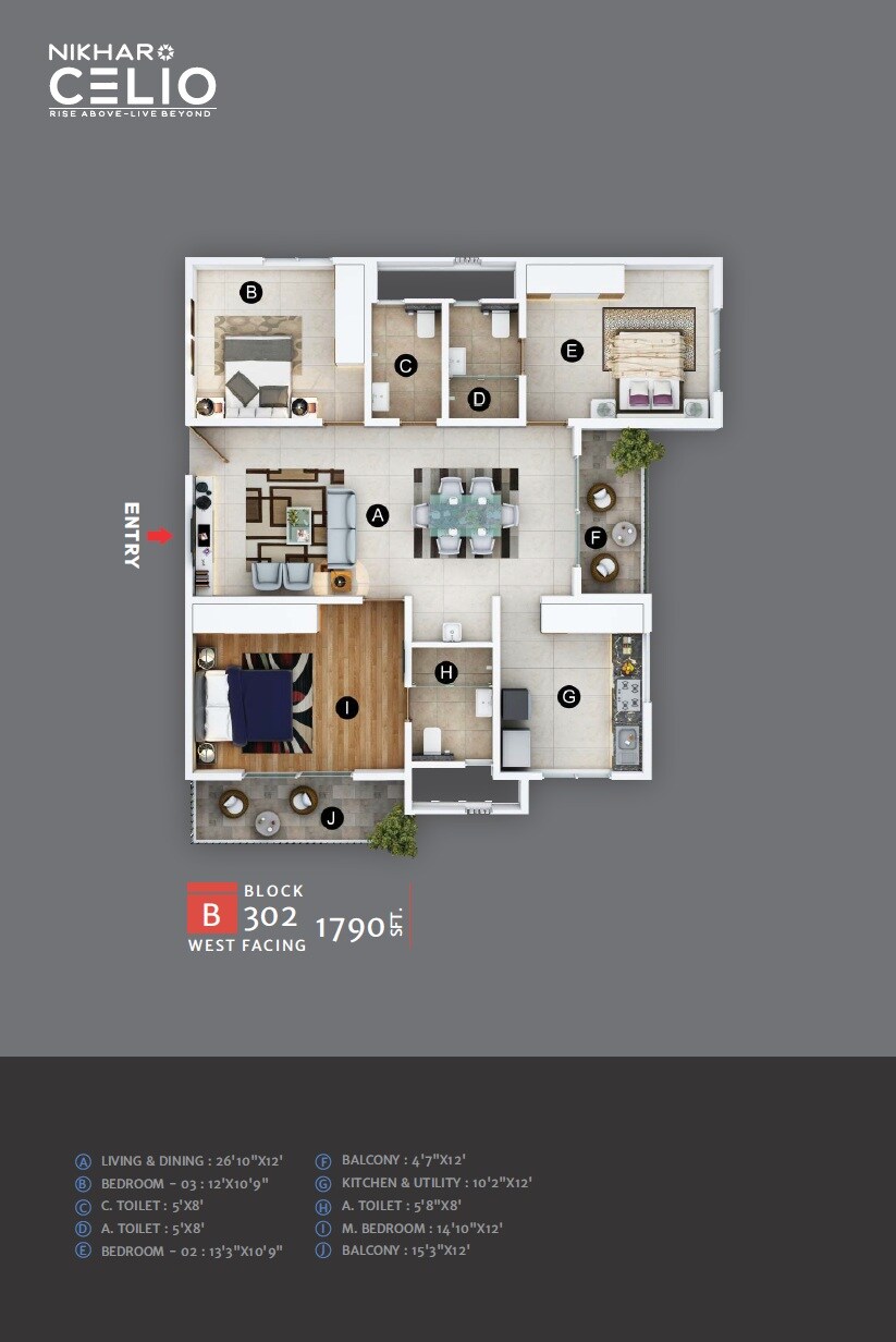 3 BHK 1790 Sq. Ft. Apartment