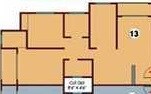 Floor plan of 3 BHK 1500 Sq. Ft. Apartment in Nishant Pride, Bangalore