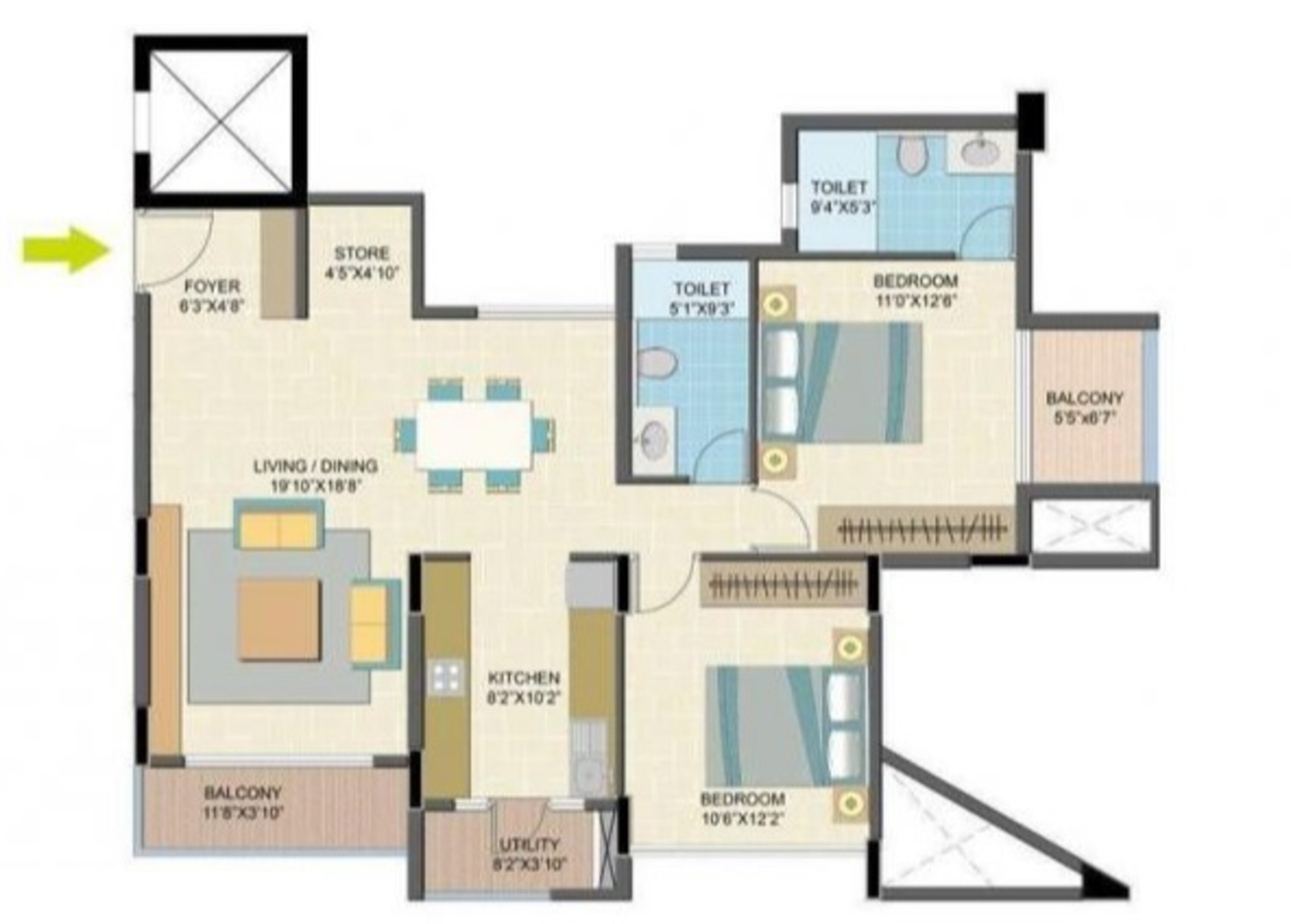 nitesh caesars palace apartment 2 bhk 1199sqft 20201803181809