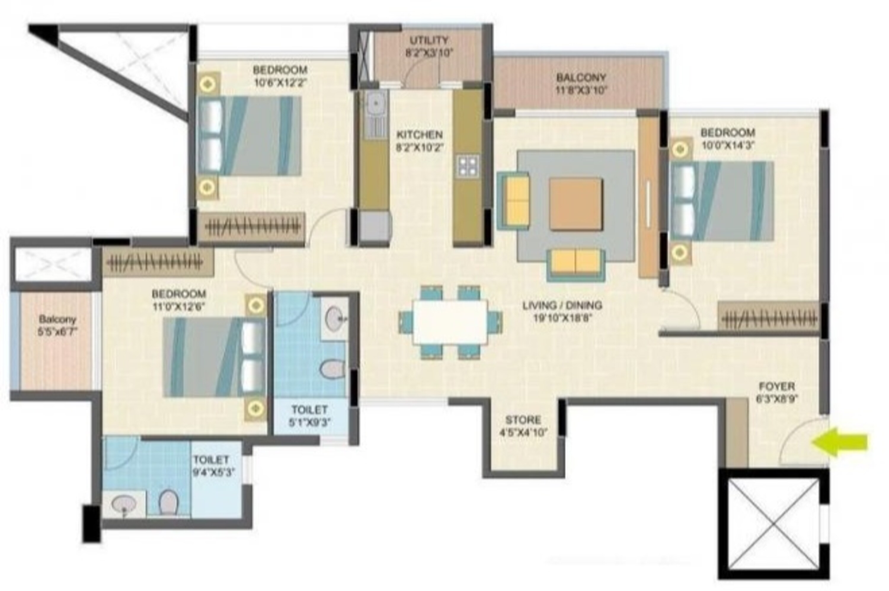 nitesh caesars palace apartment 3bhk 1584sqft101