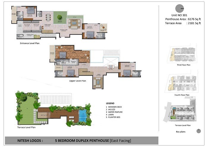 Floor plan of 5 BHK 6176 Sq. Ft. Apartment in Nitesh Logos, Bangalore