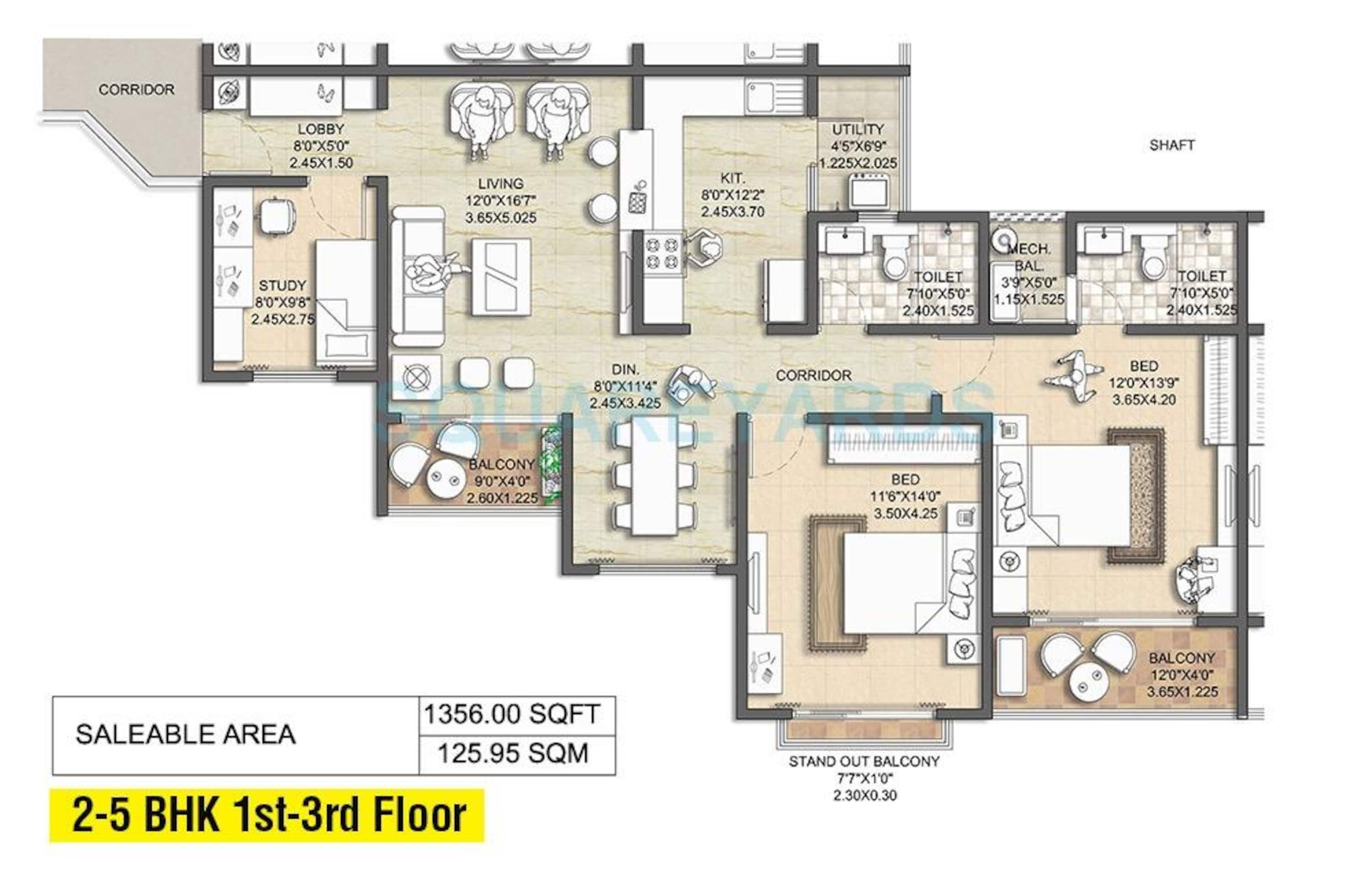 nitesh melbourne park apartment 2bhk 1394sqft1