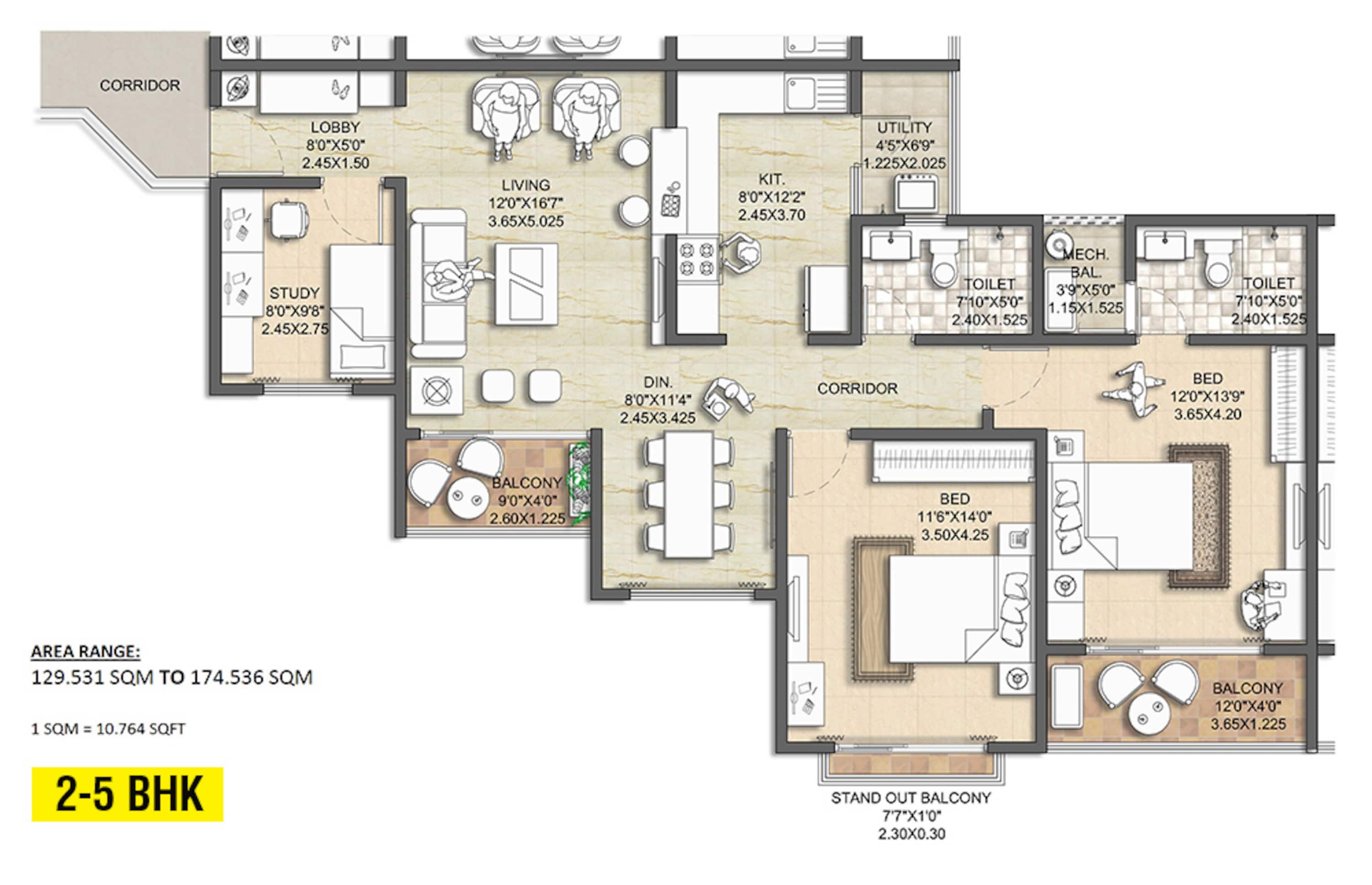 nitesh melbourne park apartment 3bhk 2174sqft1