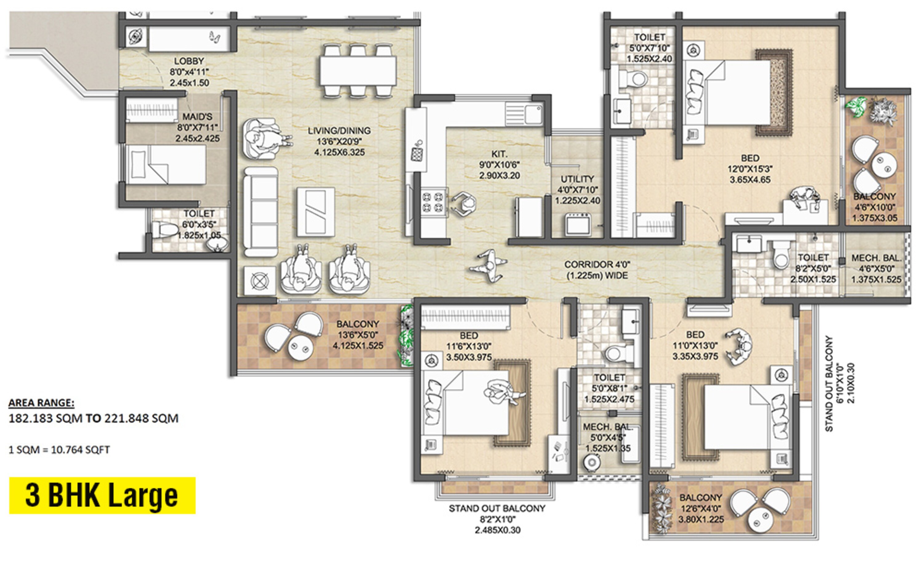 nitesh melbourne park apartment 4bhk sq 2946sqft 1