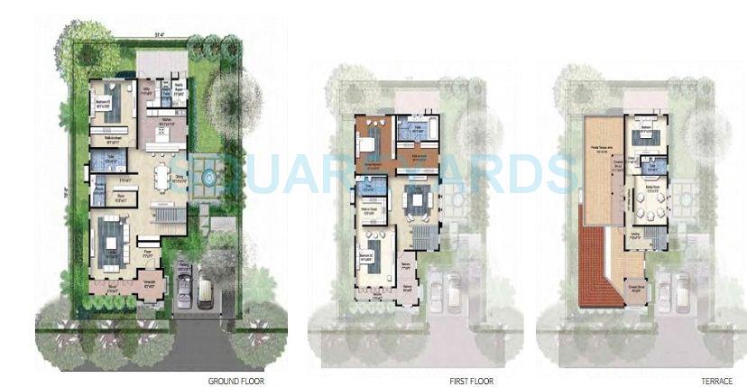 Floor plan of 4 BHK 5342 Sq. Ft. Villa in Nitesh Napa Valley, Bangalore